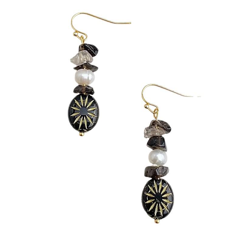 Винтажные серьги-пусеты с пресноводным жемчугом и кристаллами для женщин