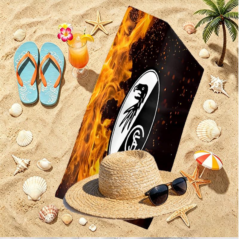 SC Freiburg Print Beach Towel, Versatile Lightweight Absorbent Beach Towel for Pool Surf Yoga Bathroom, Perfect Birthday Holiday Gift