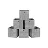 SONGMICS Foldable Storage Boxes, Set of 6 Non-Woven Fabric Storage Cubes, 30 x 30 x 30 cm, Toy Clothes Organiser Bins, Grey