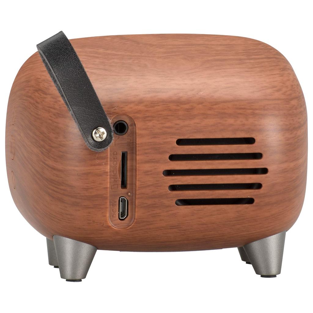 OHM AudioComm Bluetooth Wireless Speaker, Retro Woodgrain Brown, ASP-W900Z-WK (Product Code: 03-0397)