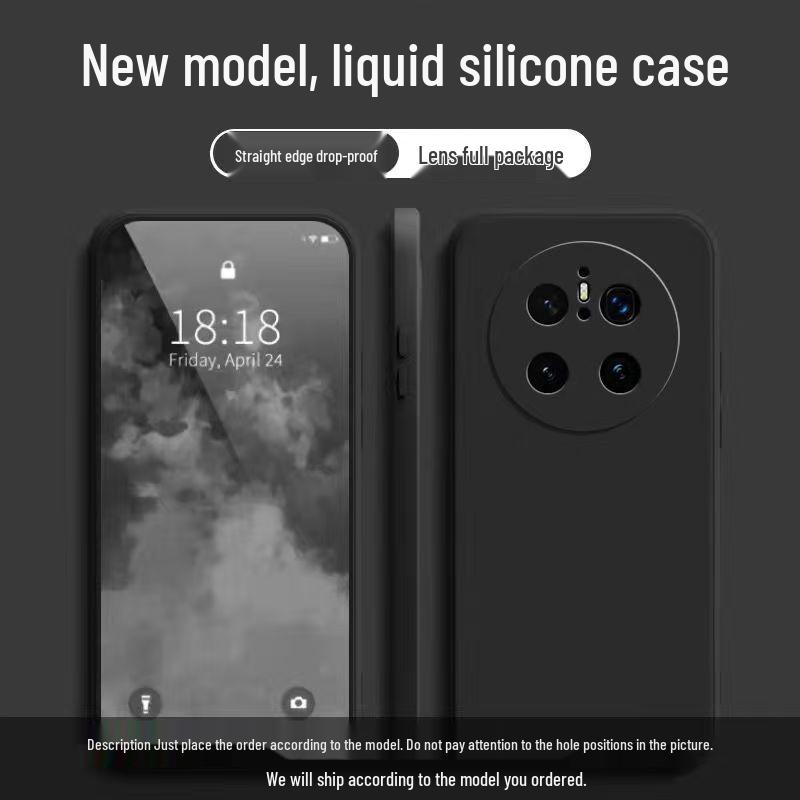 Huawei Mate70 Чехол-кубик Рубика из жидкого силикона, однотонный, противоударный