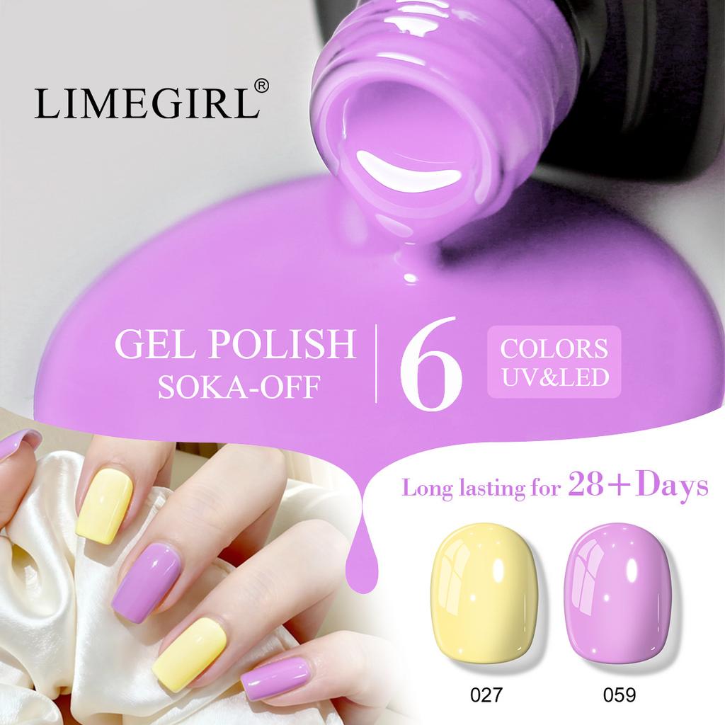 Pastel Gel Nail Polish Set 6 Colors Spring Summer Dopamine Jelly Nail Gel Low Odor Long Lasting UV/LED Cure