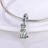 925 Silver Lovely Pets Dog Cat Animals Owl Rabbit Lion Charms Beads Pendants Bracelet Jewelry Gift