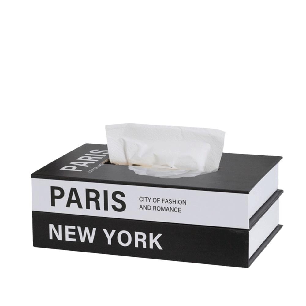 Luxury Book Style Tissue Box Ornaments Napkin Holder Case Organizer Paper Box Home Decoration
