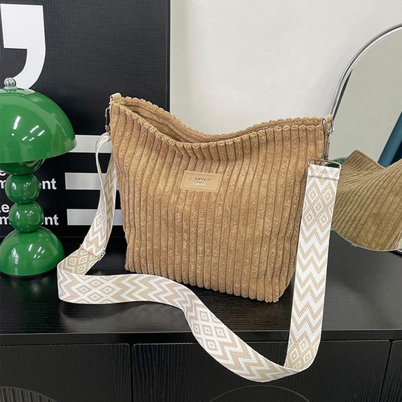 Женские вельветовые сумки через плечо большой вместимости однотонные сумки для ежедневных поездок на работу сумки кроссбоди CLE