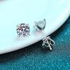 D Color 0.2-2ct Real Moissanite Diamond Stud Earrings Pure 925 Sterling Silver 4 Prong Earring for Women Fine Jewelry