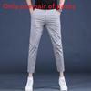 Летние мужские узкие брюки в стиле business casual из хлопка с эластаном для повседневной носки