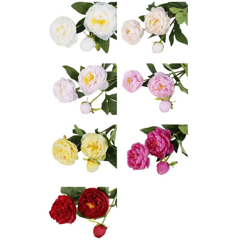 Real Touch Artificial Peony Flower Handmade Faux Peony Branch Vase Decor Fake Flower Teacher's Day