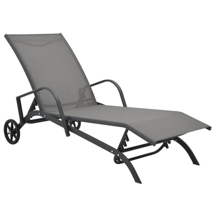 VidaXL Chaise longue Acier et textilène