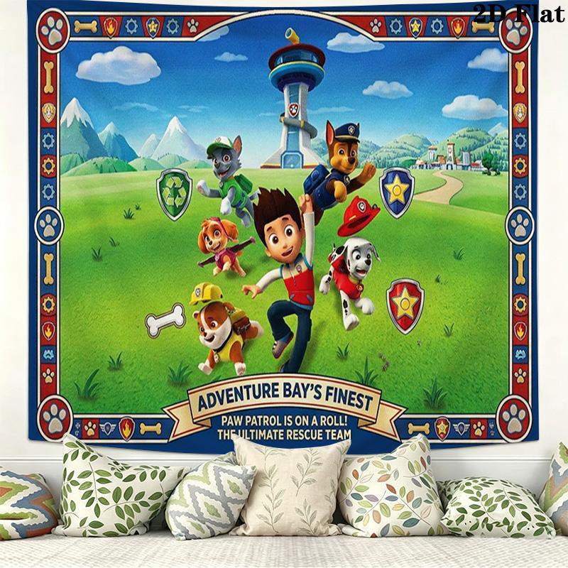 Dogs Cartoon Wall Tapestry Aesthetic Wall Hanging Printed Fabric Blanket Decorative Tapestries for Bedroom Living Room Home Decor