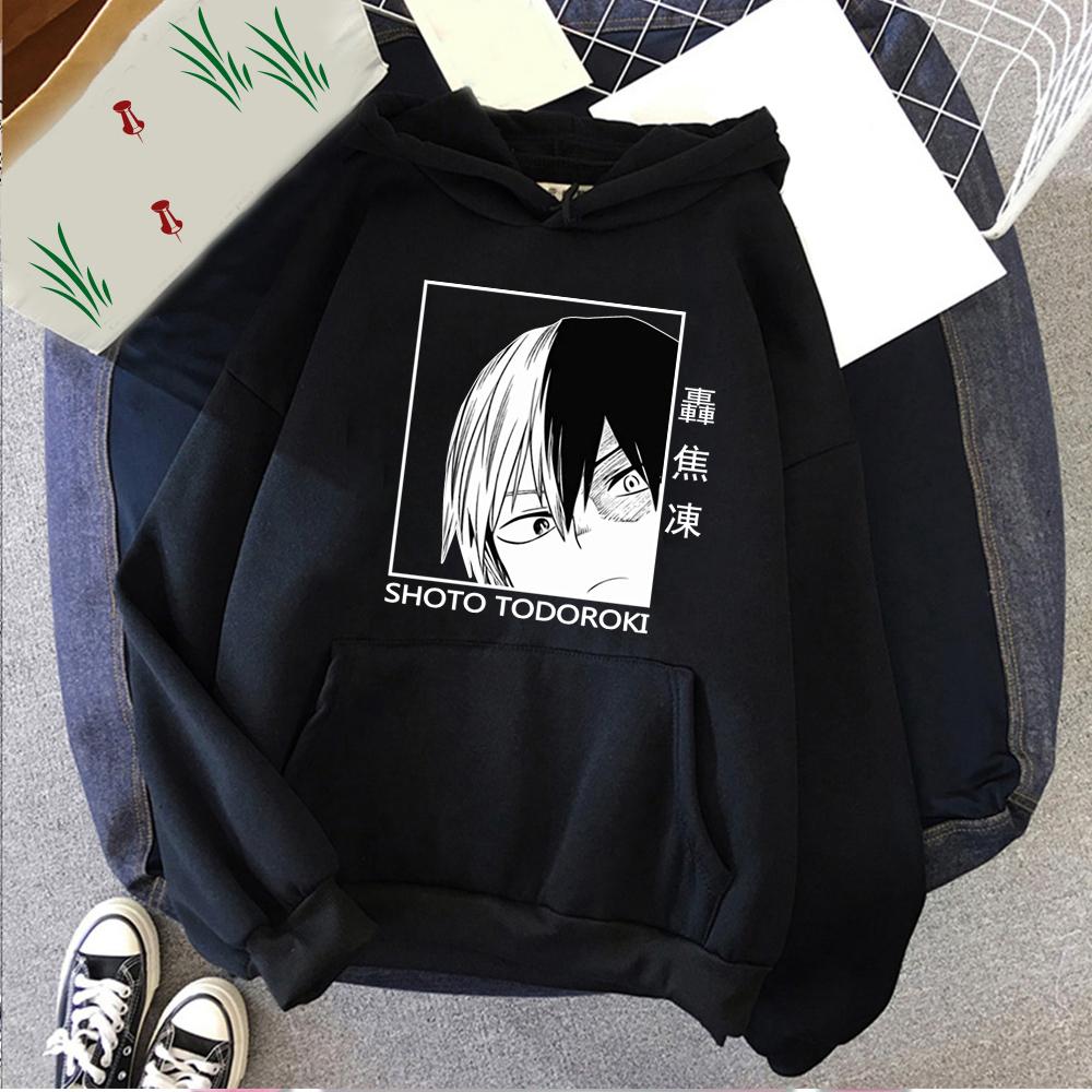 Свитшот с капюшоном с принтом Shoto Todoroki My Hero Academia для мужчин и женщин, модные толстовки с капюшоном, повседневные свободные уличные толстовки с принтом Manga Harajuku