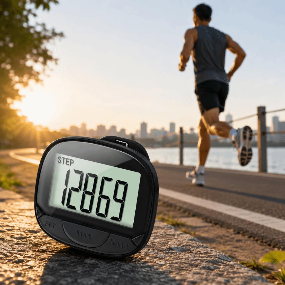 Large Screen Clip-On Pedometer Multifunctional Time Display Electronic Pedometer Outdoor Sports