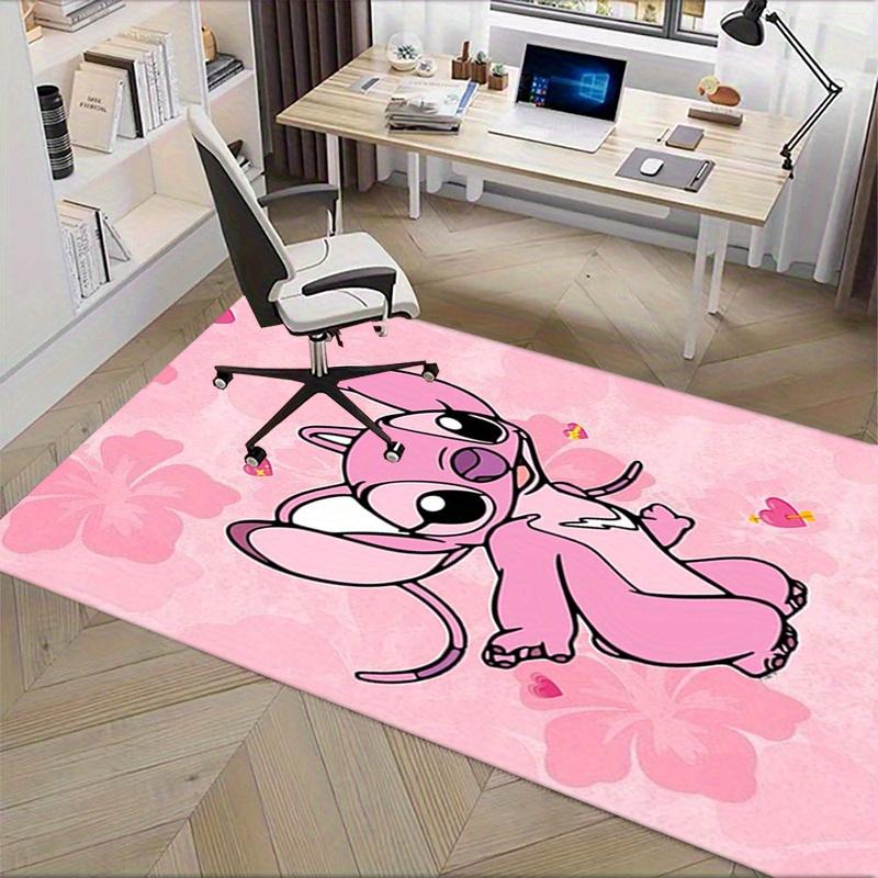 Office Rug Stitch, Pink theme 3D Printed Anti-Slip Rug-Machine Washable for Living Room