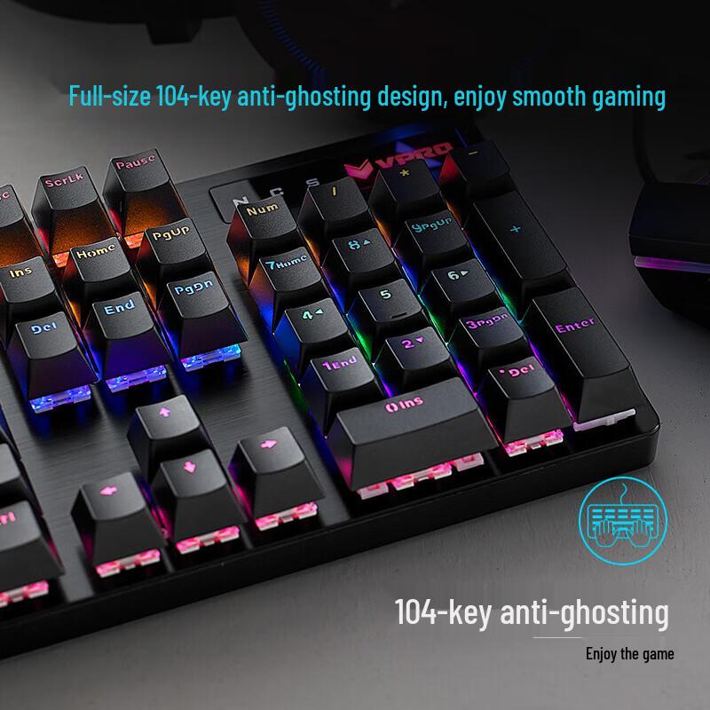 Проводная RGB механическая клавиатура и мышь Rapoo V500pro/V22s