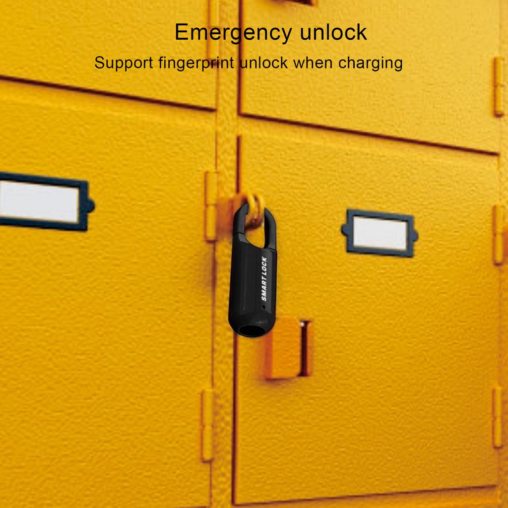 Замок отпечатков пальцев AntiTheft безопасности USB перезаряжаемый замок отпечатков пальцев для чемодана(черный )