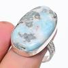 Natural Larimar Gemstone Handmade 925 Sterling Silver Jewelry Ring Size 9.5 A9l10