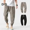 Весна Осень Мужские шаровары Шаровары Свободные завязывающиеся на шнурок эластичные карманы Глубокий шаговый шов с резинкой на щиколотке Однотонные спортивные брюки Повседневная одежда Спортивные брюки