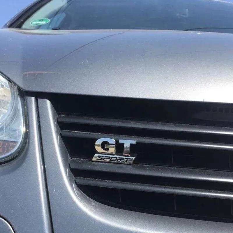 Hot ABS New GT SPORT Logo Car Styling Front Hood Grille Badge Emblem Sticker For Volkswagen VW Polo Golf 5 Passat B5 Touran Bora RG3