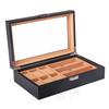 KON Glasses Box Case Watch Case Luxury Storage Box Wristwatch Sunglasses Glasses Heavy Glass Top Display Interior Collection Case Beige 6+3