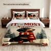 Cute PUPPY Personalized Custom Name 3‑Piece Bedding Set Soft Duvet Cover Set For Bedroom Home Decor