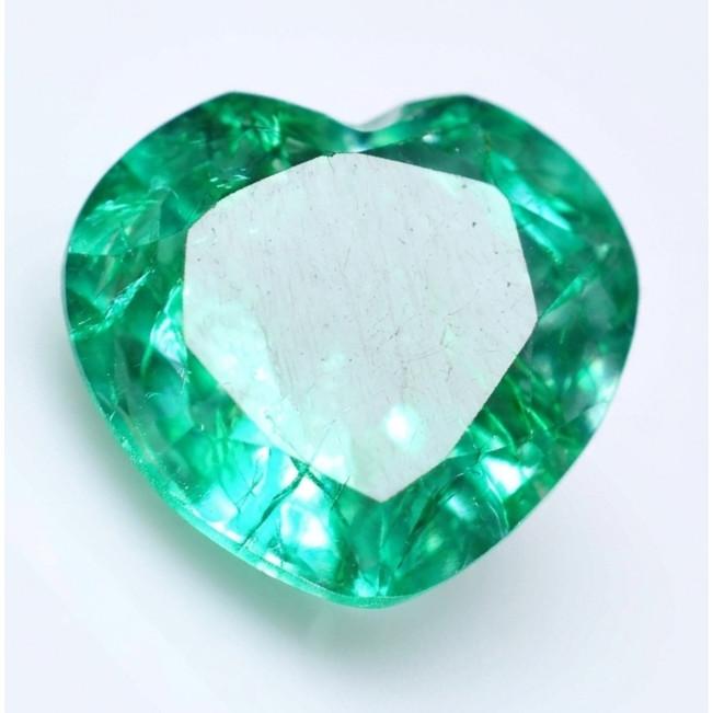 Natural Green Emerald Loose Gemstone 9.50 ct Heart Cut for Jewelry Making and Gem Collections