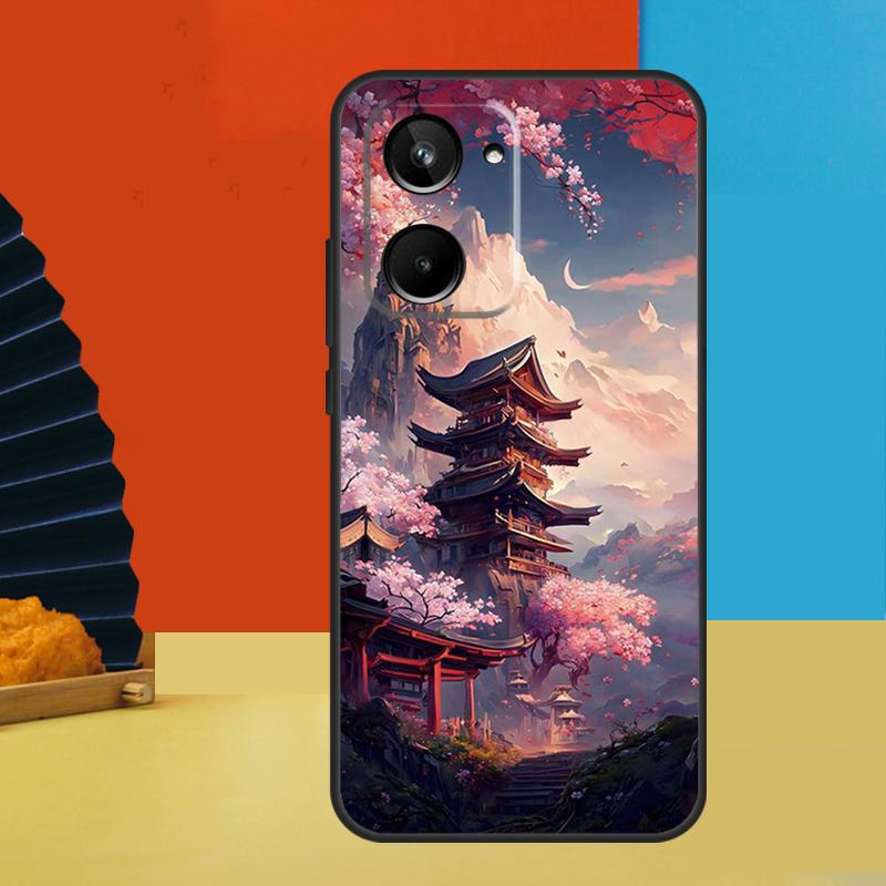 Японское искусство Храм Сакура Для Realme 15 Pro 14 12 11 10 13 Pro Plus C65 C67 C63 C61 C55 C51 C53 C35 C75 GT6 GT7 Чехол