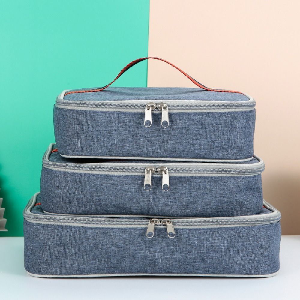 Square Cooler Lunch Bag Meal Container Picnic Pouch Soft Lunch Pail  Travel