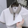Роскошная новая мужская футболка-поло с короткими рукавами, летняя, высококачественная, мягкая, дышащая, комфортная, модная, с цветными блоками, с воротником