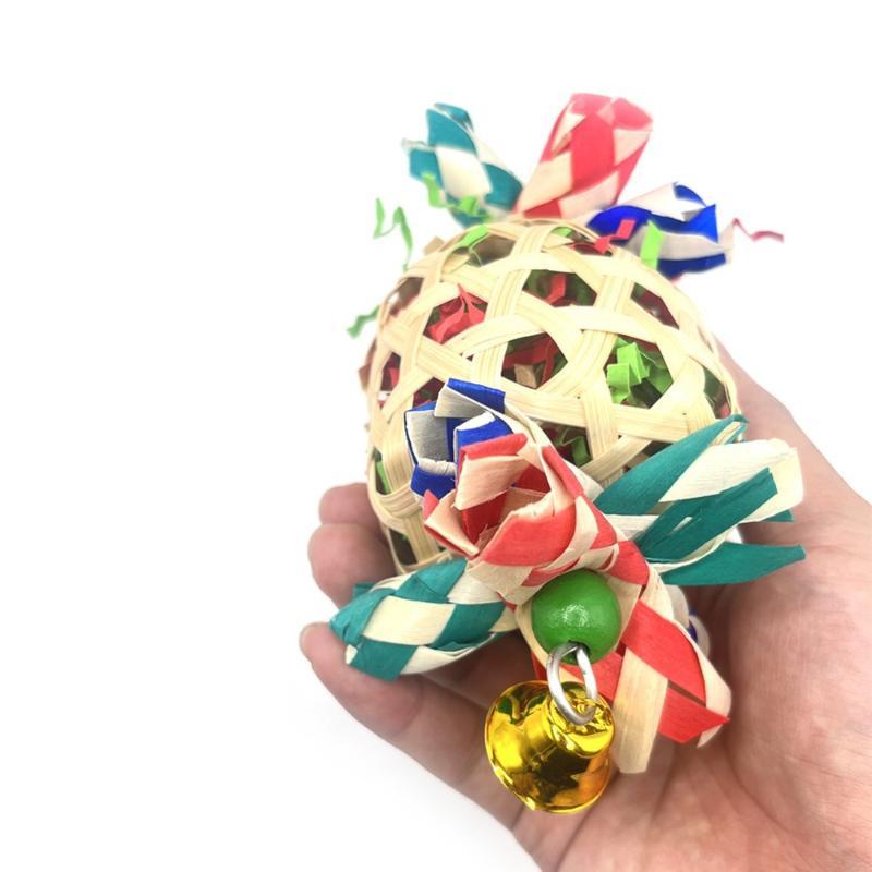 Parrot Wooden Lantern Toy Chewable Colorful Safe Bird Enrichment Plaything Suitable for Small Medium Parrot Cage