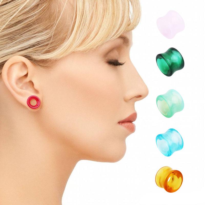 Multi-color 8-16mm Glass Plugs Flesh Tunnels Ear Expander Piercing Men Womens Ear Gauges Expander Piercing