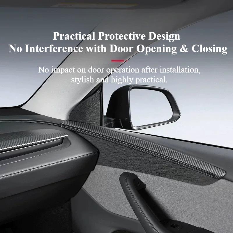 Door Side Decor Molding For Tesla Model Y Juniper 6-Seater ModelYL Interior Door Panel Trim Strip Interior Modification4Pcs ABS
