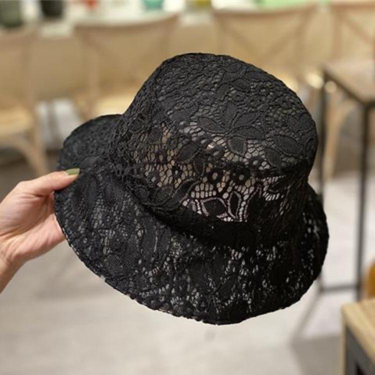 Bucket Hat Women's Summer Visor, Lace UV Protection Sun Hat, Versatile Basin Hat, White Hat Women