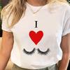 Tee Top Summer Crown Eye Lashes Eyelashes Trend Unisex Print Fashion Tshirt FeUnisex Clothing Casual Short Sleeve Lady Graphic T-shirt