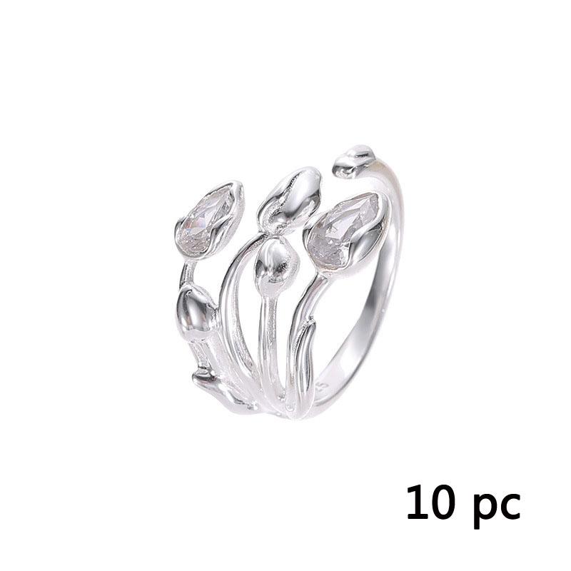 Женские кольца, маленькое свежее трехслойное кольцо с цветком тюльпана, женское кольцо Мори, холодный ветер, нежное кольцо на указательный палец, простые универсальные модели