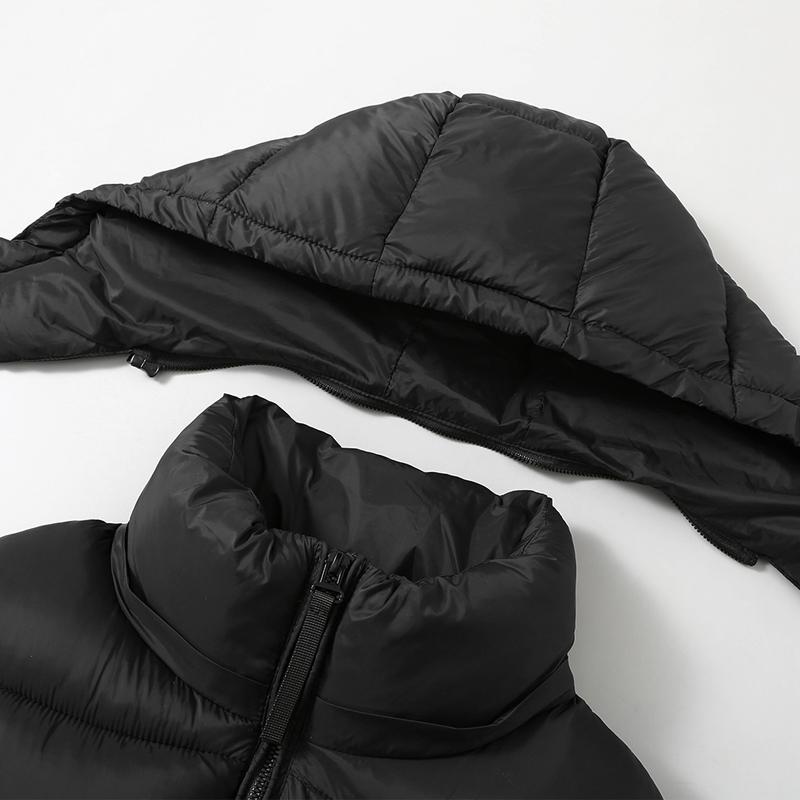 Зимняя мужская куртка без рукавов с капюшоном, парка, повседневный толстый теплый черный жилет для мужчин, верхняя одежда