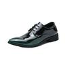 2025 men's casual large size 48 gradual change of color fashion pointed glossy business dress leathershoes