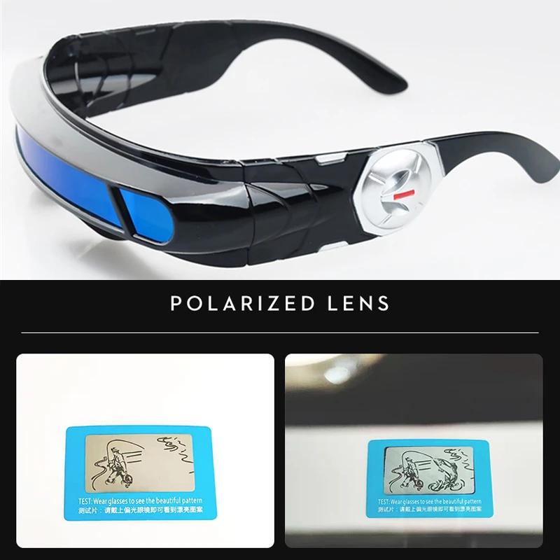 Солнцезащитные очки Cyclops из Людей Икс для Косплея, Поляризационные, для Мужчин и Женщин, Гибкий Материал, Щит, Дизайнерские Солнцезащитные Очки