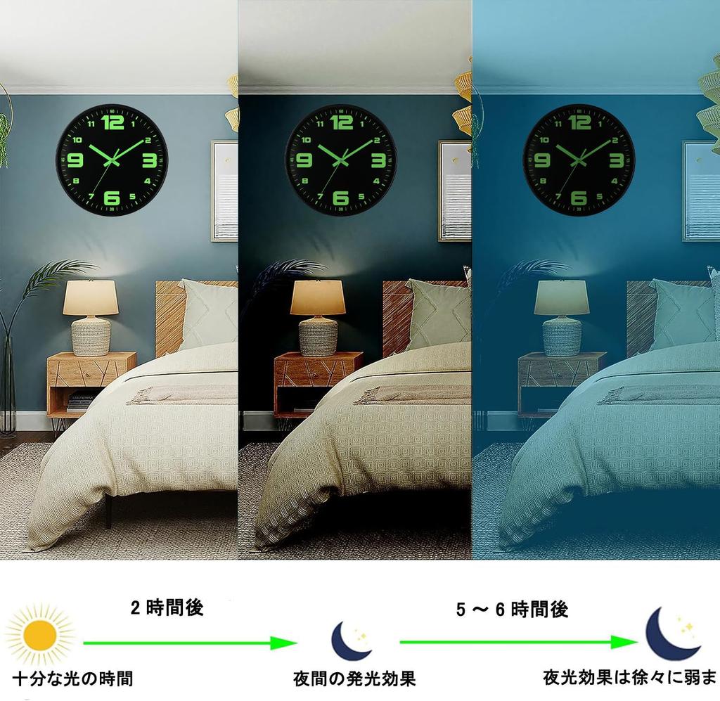 Luminous Wall Clock 30cm Quiet Gray