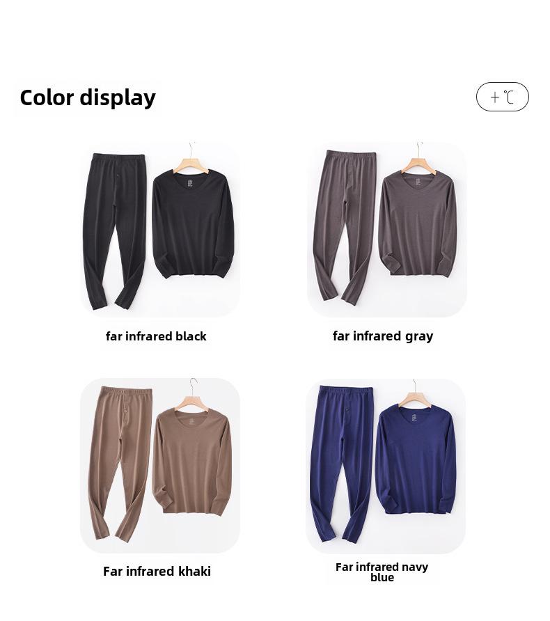 Мужской бесшовный бархатный термобелье: Самонагревающийся, плюс бархат, осенний комплект