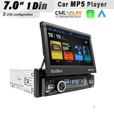 7-дюймовый беспроводной Android Auto CarPlay 1Din видео мультимедиа MP5 плеер выдвижной сенсорный экран Mirror Link Car BT/FM/USB/AUX