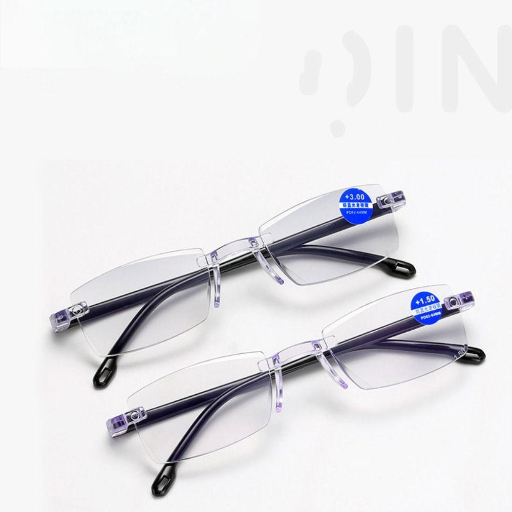 Square Frame Presbyopia Eyeglasses Frameless Anti-blue Light Glasses Eye Protection