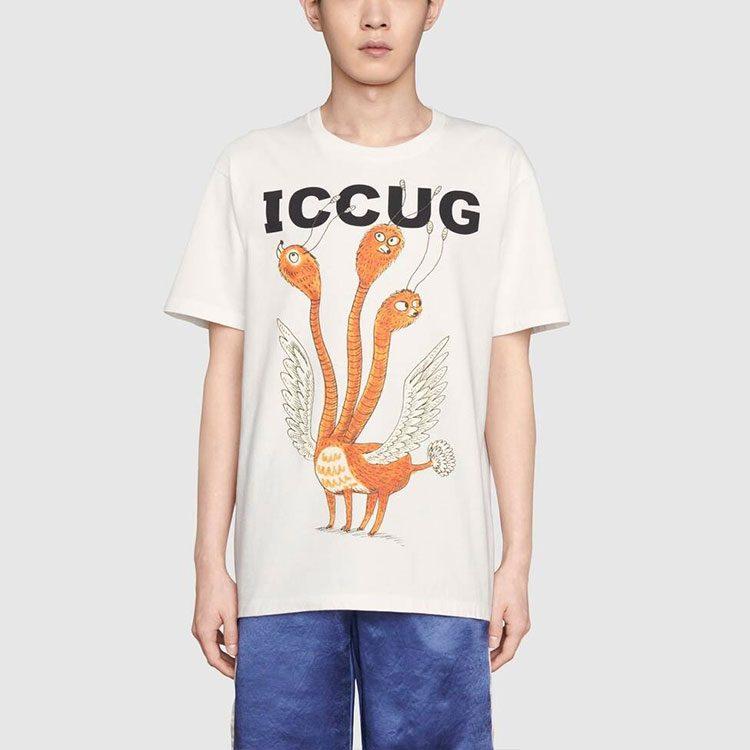 Gucci Футболки Мужские Бежевые С Круглым Вырезом Умеренные 548334-XJDJV-9095