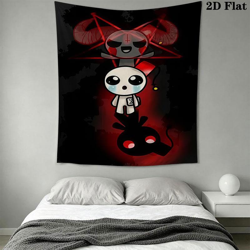 TBOI Horror Cartoon Wall Hanging Printed Fabric Blanket Decorative Tapestries for Bedroom Living Room Home Decor