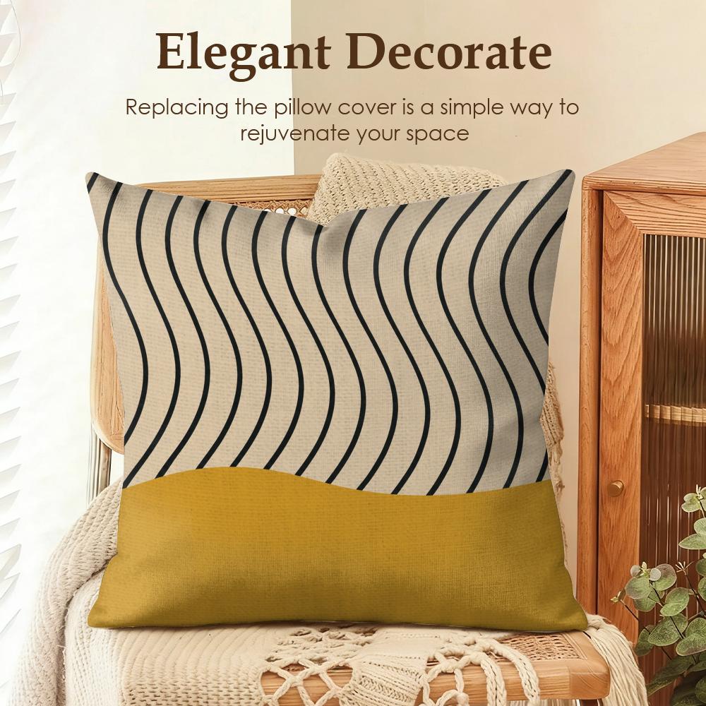 Boho Abstract Earth Tone Art Cushion Cover Natural Linen Organic Fabric DoubleSided Printing Sofa Home Decor Gift Pillow Cover
