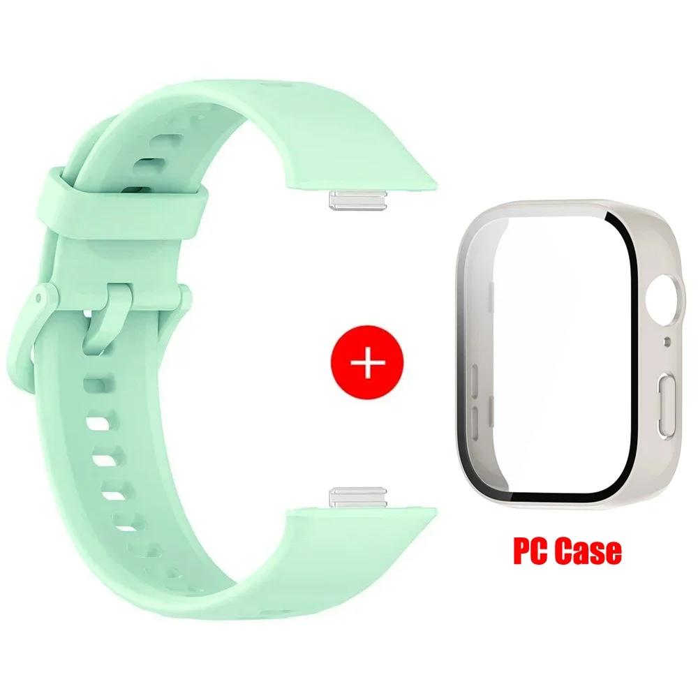 Case+Silicone Band For Huawei Watch Fit 3 Strap Sport Bracelet Tempered Glass Cover Protector for Huawei Fit3 Correa Accessories
