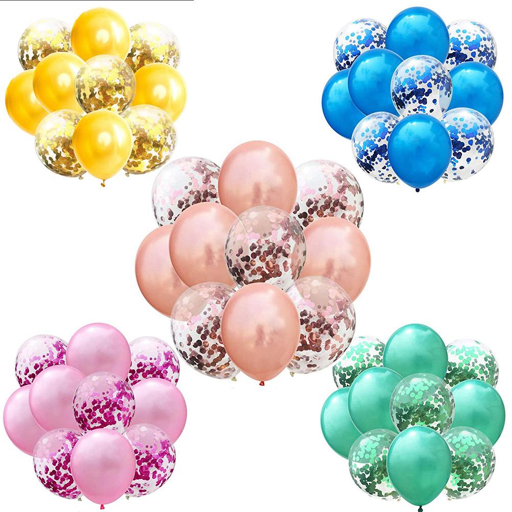 Гелиевые Шары Набор Для Дня Рождения Дня Святого Валентина Девичника Розовый Набор 12 Дюймов Зеленый 5x Шар Конфетти