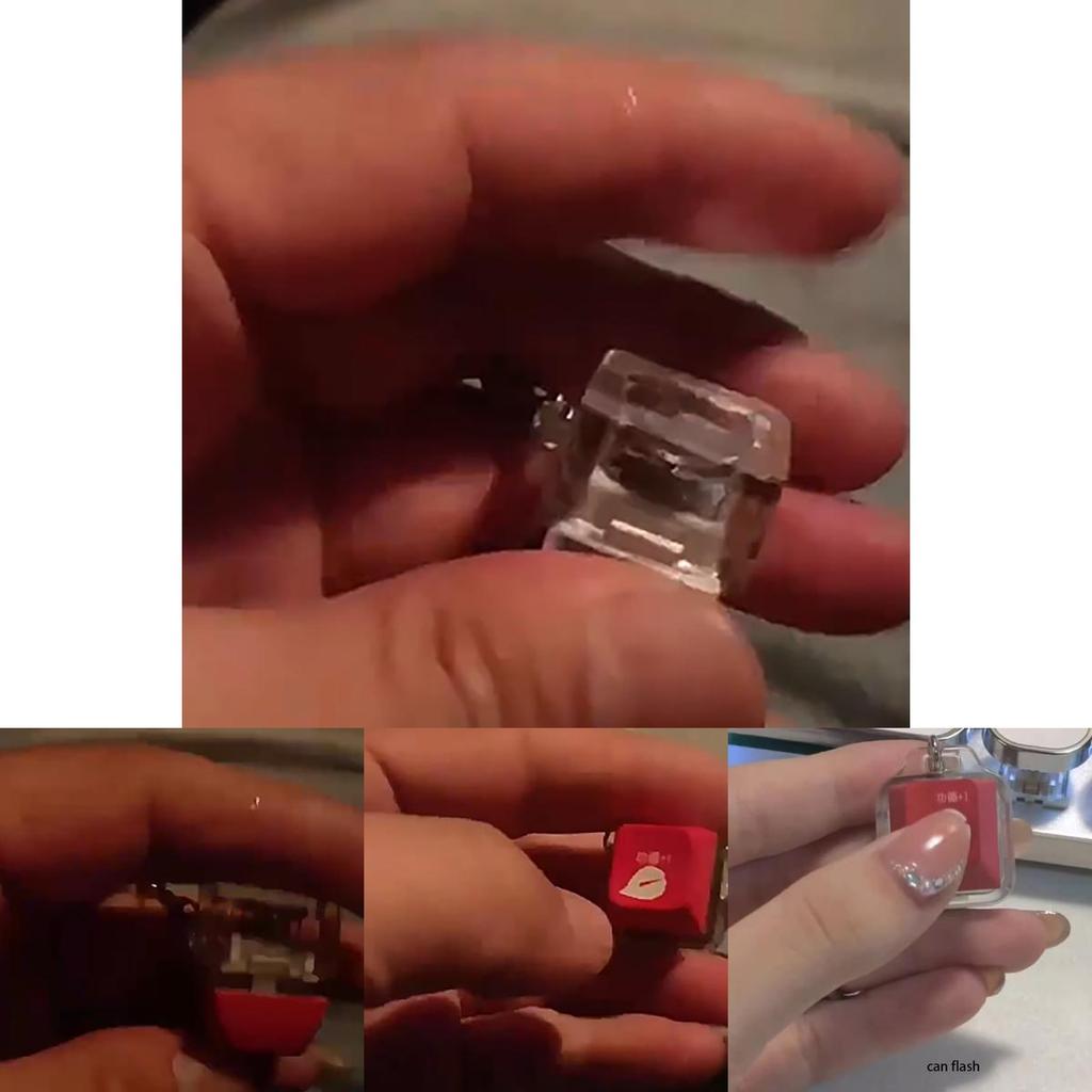 Dazzling Acrylic Illuminated Keychain With Electronic Muyu Keyboard Wholesale Available