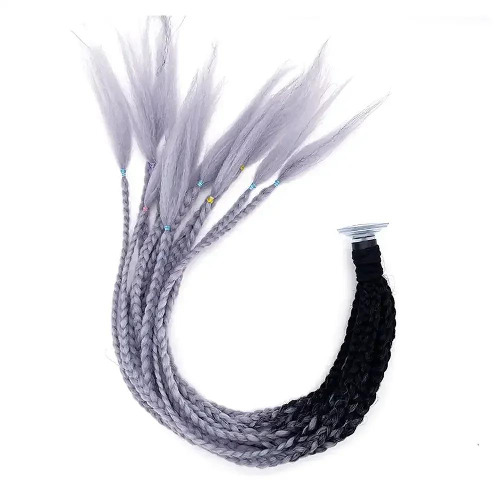 Дреды для шлема, косички для мотоцикла, грязная косичка, градиентная синтетическая косичка с присоской