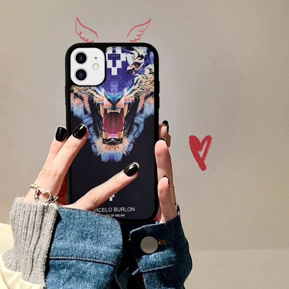 Чехол для телефона M-MARCELO B-BURLON из ПК+ТПУ для IPhone 17 16 15 14 13 12 11 Pro Max Plus Кавайный мультяшный чехол