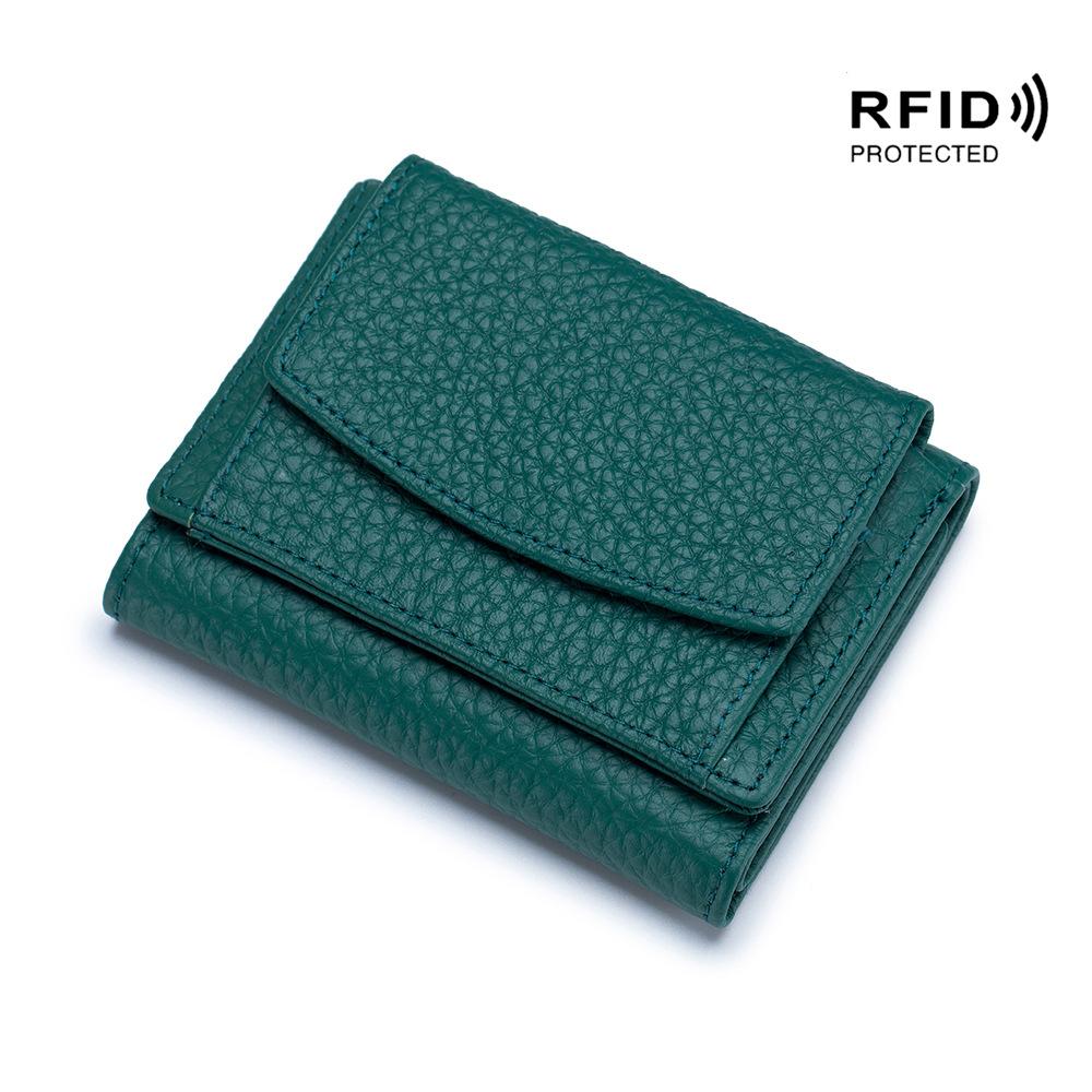 Genuine Leather Women Wallets and Purses Fashion Small Wallet with Mini Coin Pocket Rfid Blocking Purse